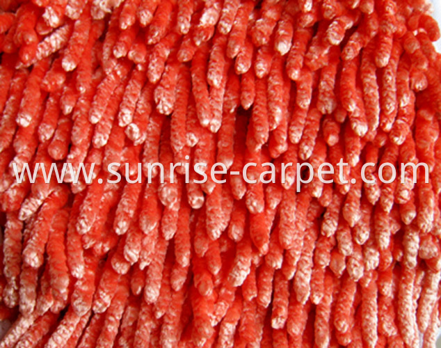 Chenille Rugs with Shining Polyester fushia